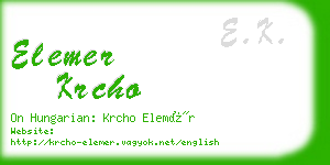 elemer krcho business card